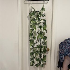 Tropical Green and White Maxi Dress